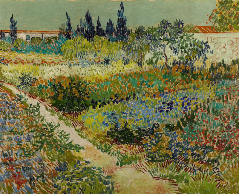 Jardim florido com caminho - Vincent van Gogh
