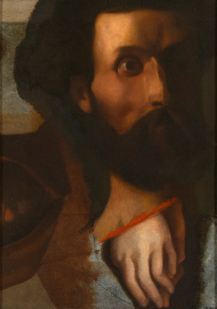 Estudos de uma cabeça de homem, das mãos de São João para Cristo oferecendo a São Pedro as chaves do paraíso e do frade capuchinho com capuz - Jean-Auguste-Dominique Ingres