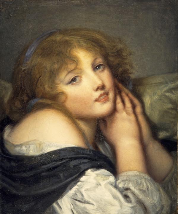 Uma garota com as mãos juntas - Jean-Baptiste Greuze