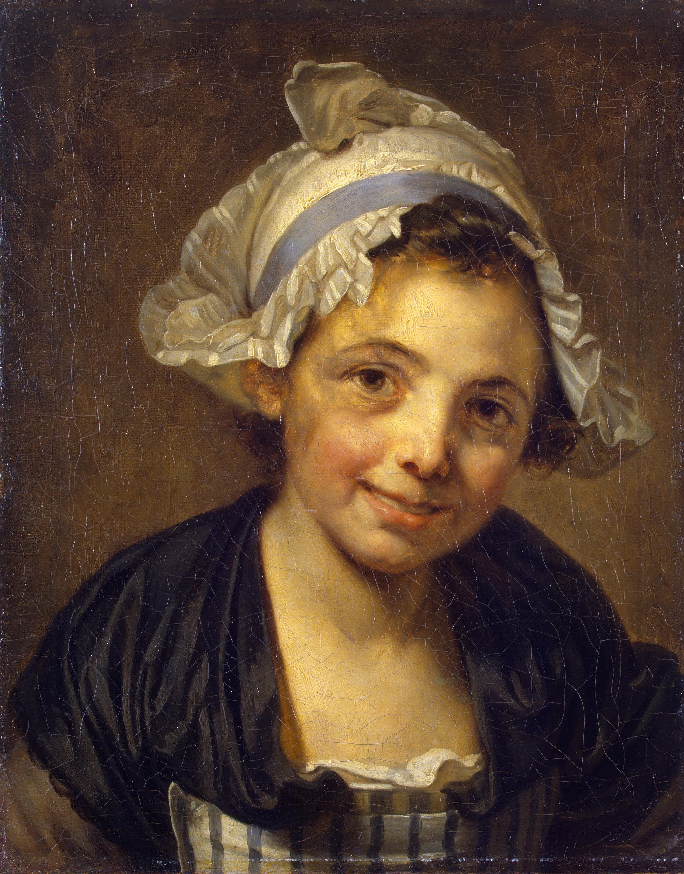 Tête de jeune fille au bonnet - Jean-Baptiste Greuze