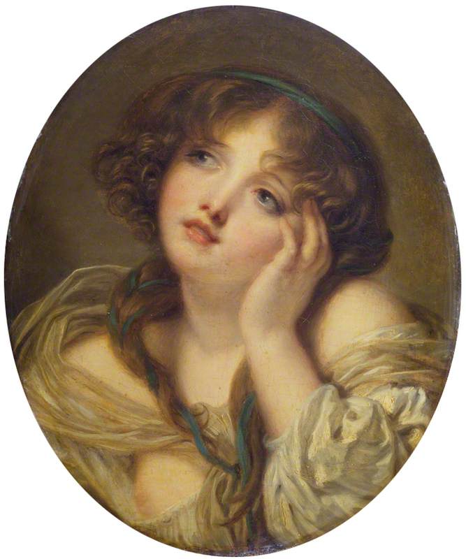 Fille s'appuyant sur sa main - Jean-Baptiste Greuze