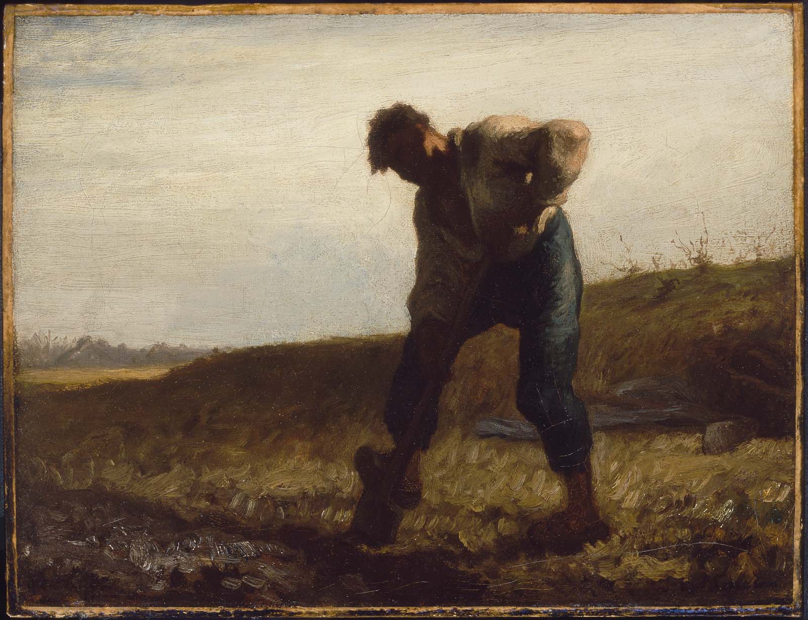 L'homme retourne la terre - Jean-François Millet