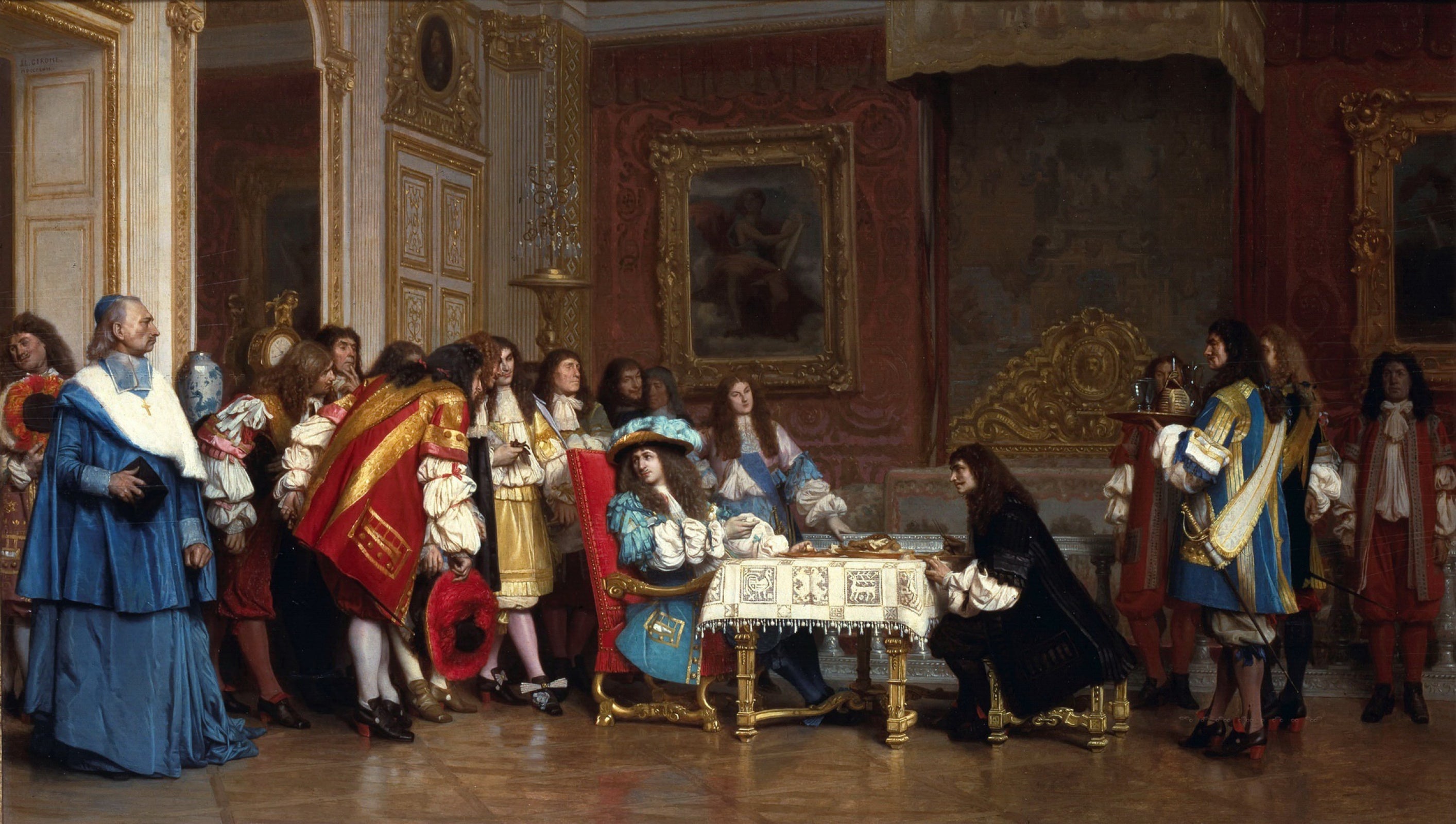 Reproduction du tableau « Louis XIV et Molière - Jean-Léon Gérôme » par Alpha Reproduction en peinture à l’huile