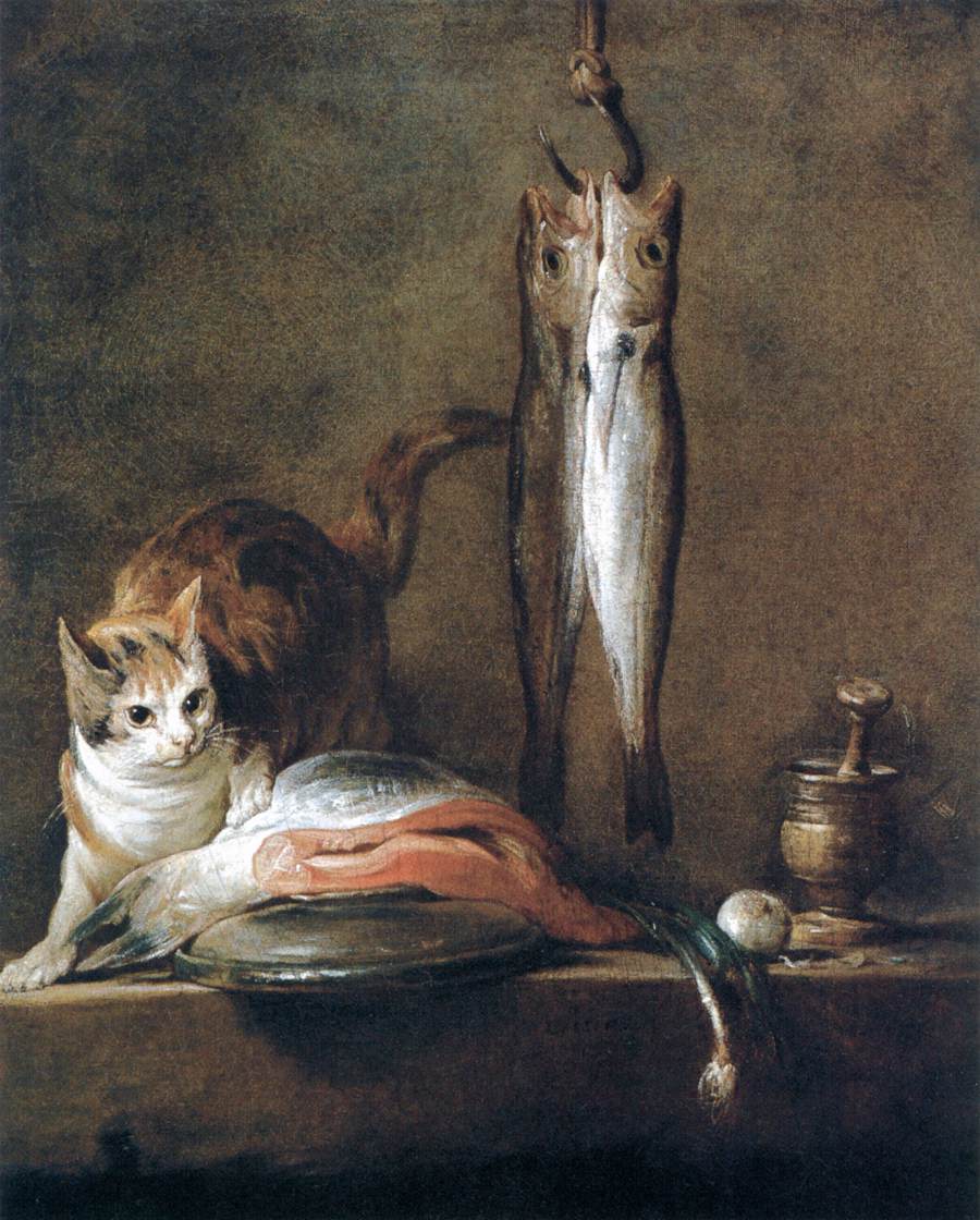 Nature morte avec chat et poisson - Jean Siméon Chardin