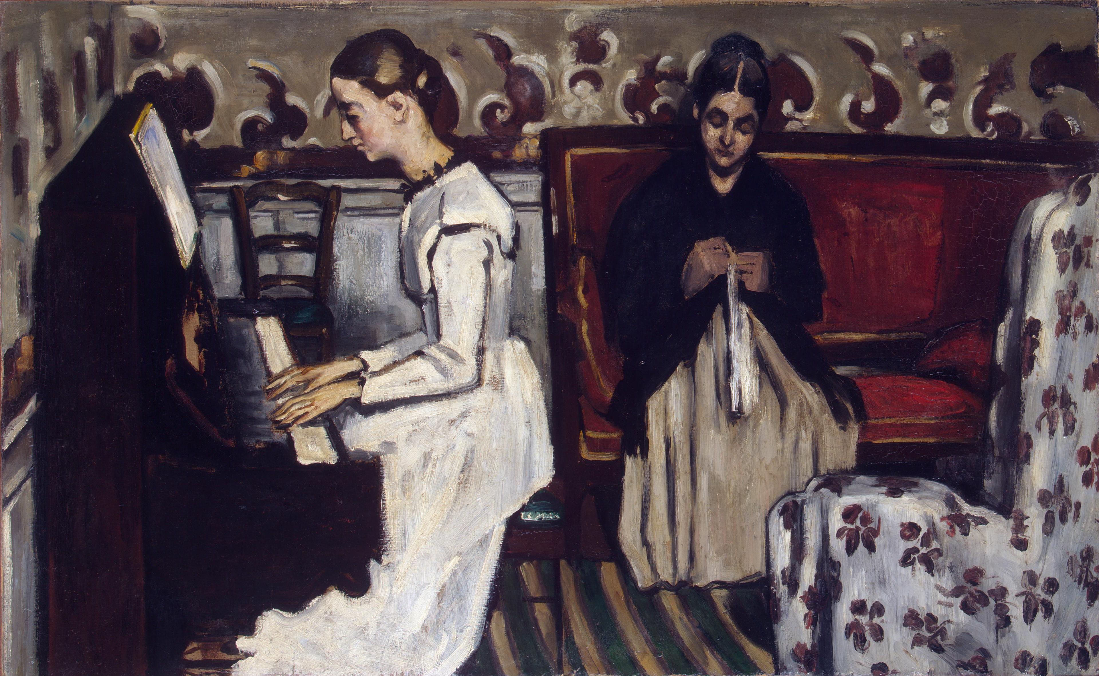 Reproduction du tableau « Jeune Fille au piano - Paul Cézanne » par Alpha Reproduction en peinture à l’huile