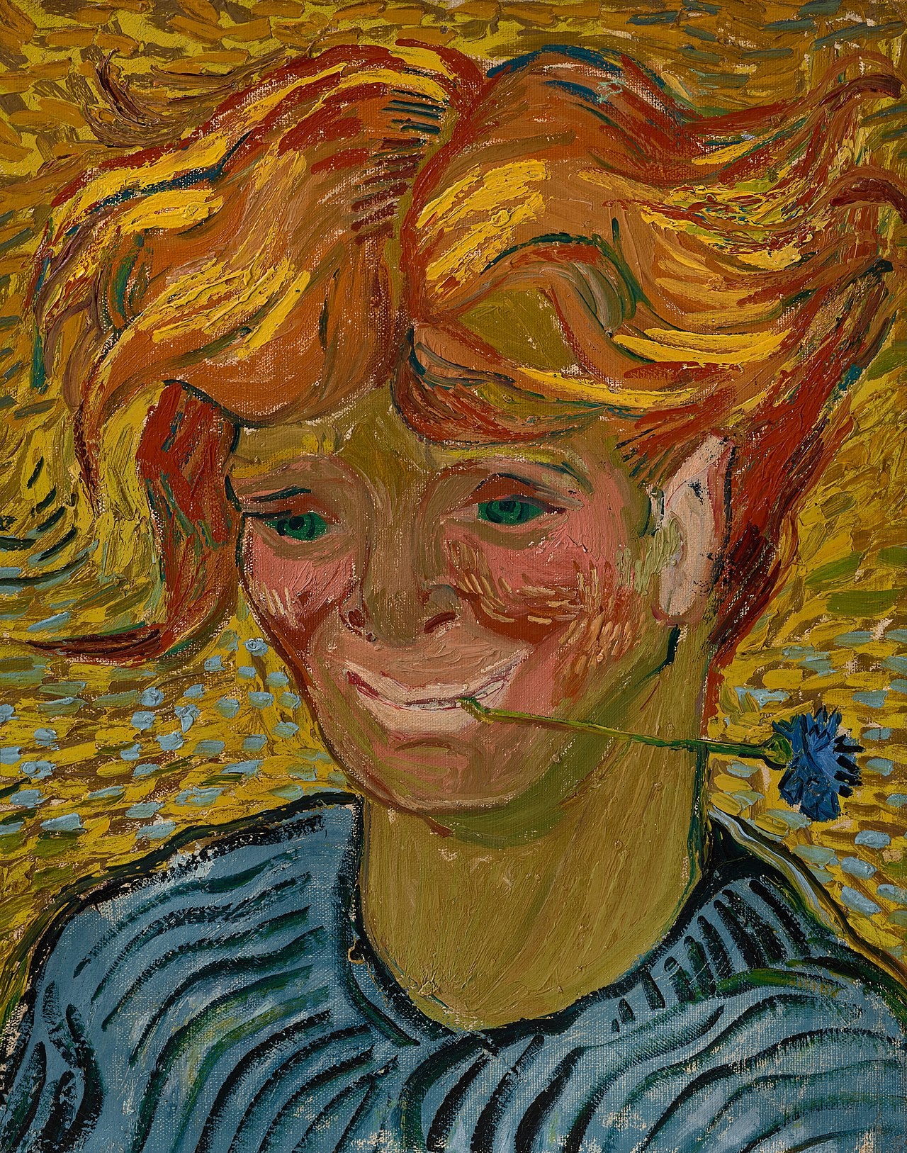 Jovem com cornflower - Vincent van Gogh