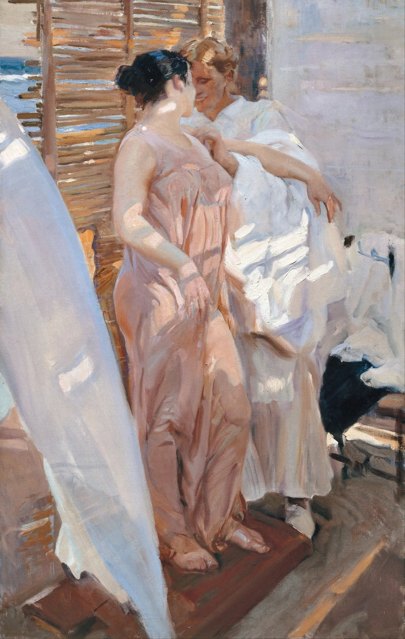 O Robe Rosa - Joaquín Sorolla