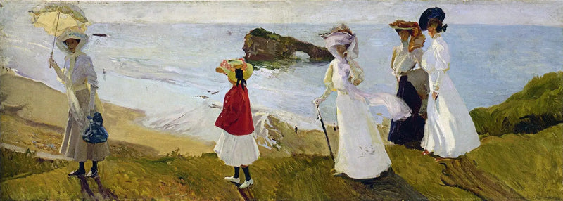 Passeio do farol de Biarritz - Joaquín Sorolla