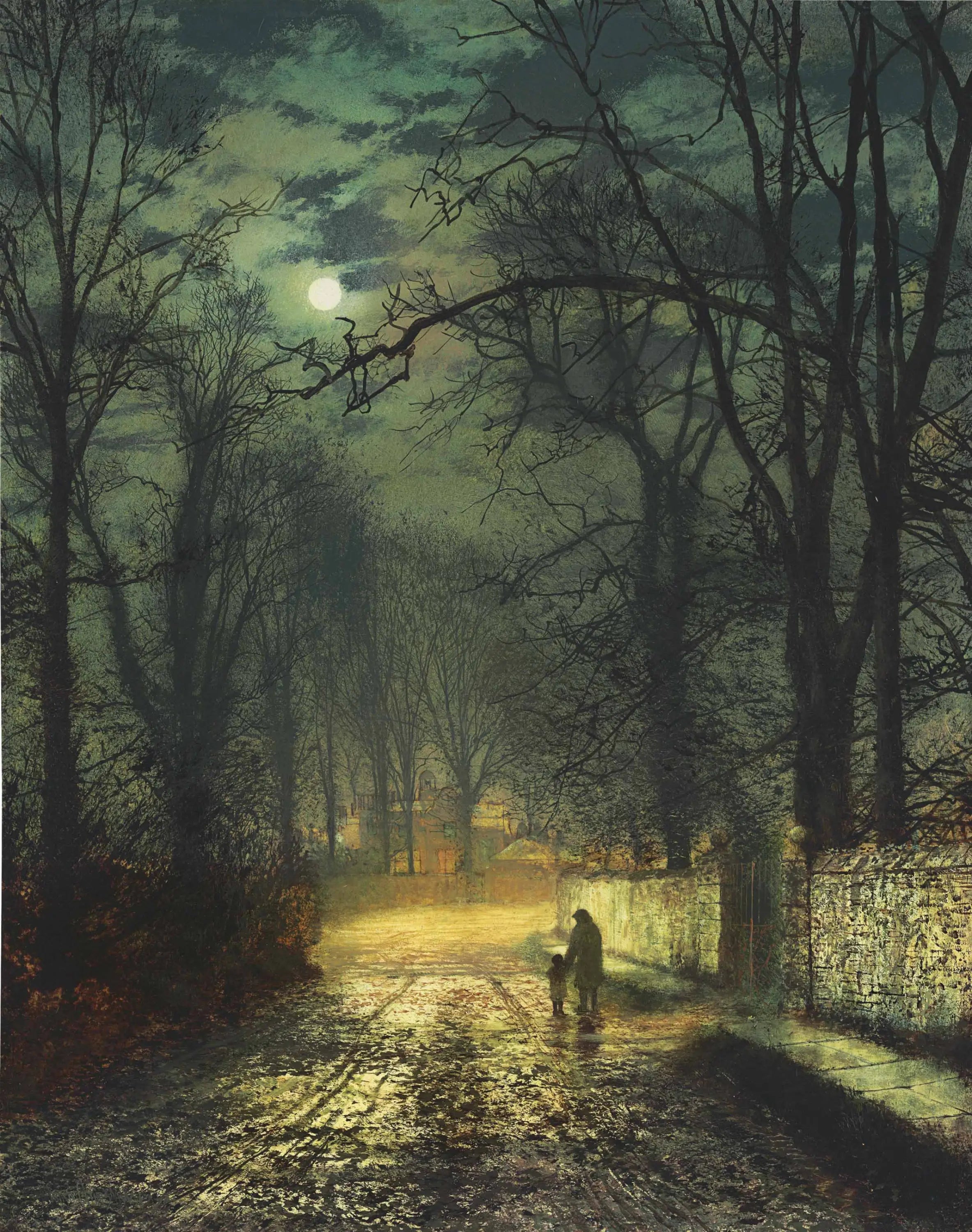 Une ruelle au clair de lune - John Atkinson Grimshaw - Alpha Reproduction