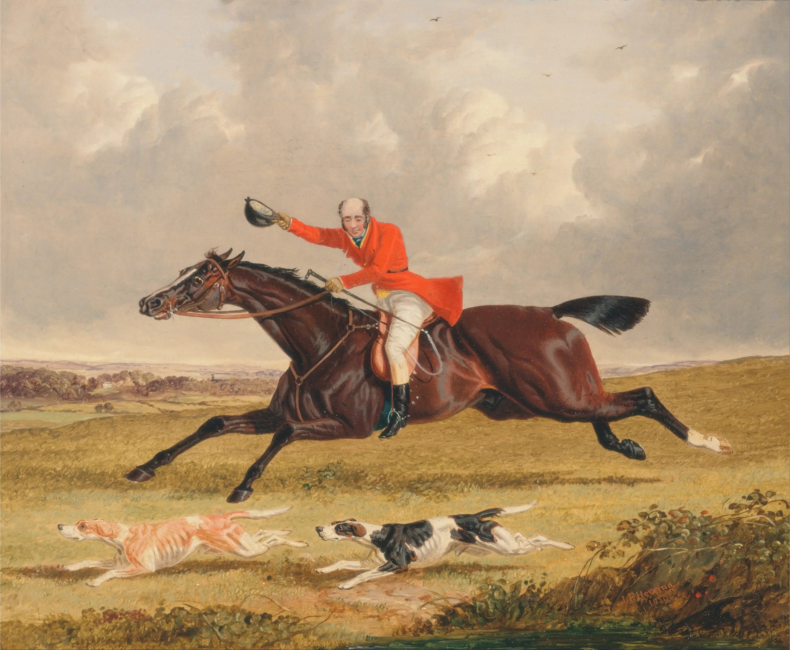 Chasse au renard: encourager le chien - John Frederick Herring Sr. - Alpha Reproduction