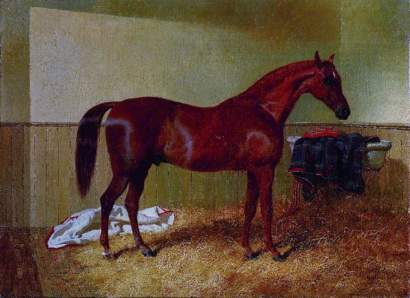 Cheval alezan dans une écurie - John Frederick Herring, Sr.