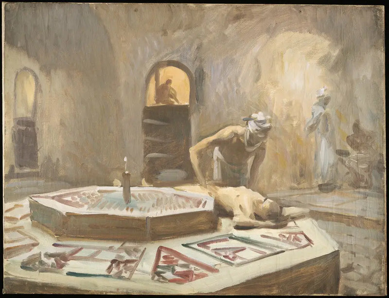 Massagem em um banho público - John Singer Sargent