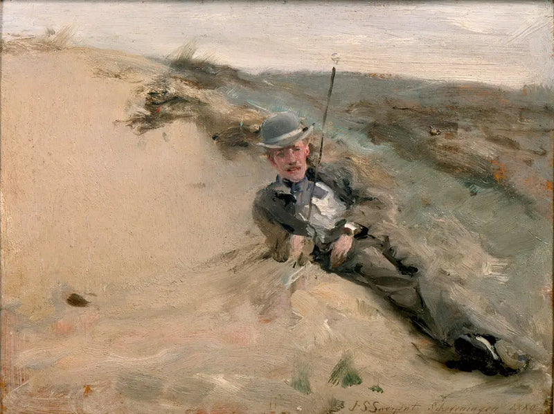 Retrato de Ralph Curtis na praia de Scheveningen - John Singer Sargent