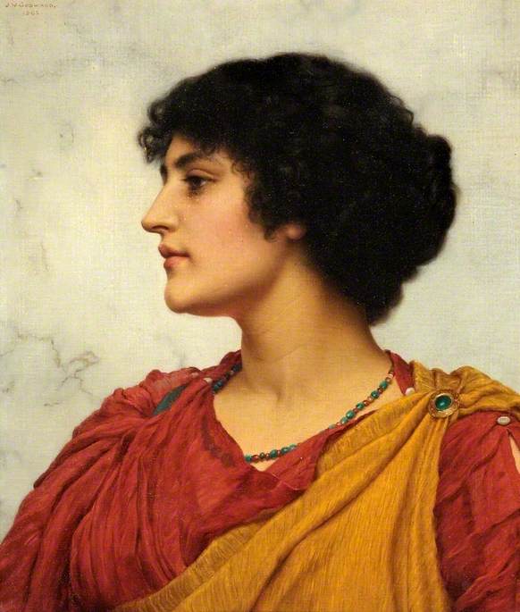 La tête d'une fille italienne - John William Godward