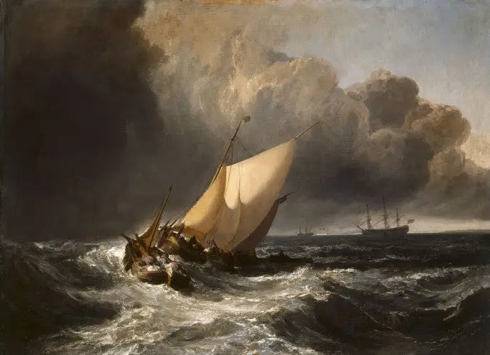 Reproduction du tableau « Bateaux hollandais dans la tempête - J. M. W. Turner » par Alpha Reproduction en peinture à l’huile