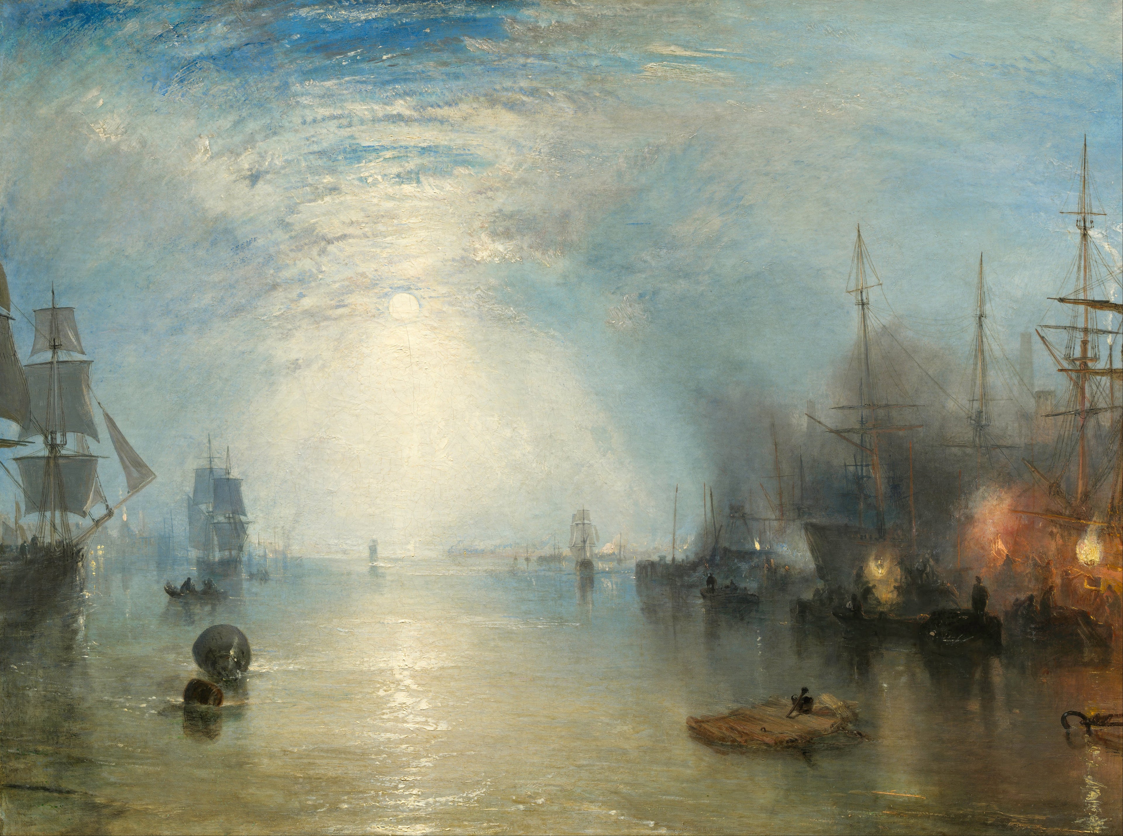 Reproduction du tableau « Keelmen Heaving in Coals by Moonlight - J. M. W. Turner » par Alpha Reproduction en peinture à l’huile
