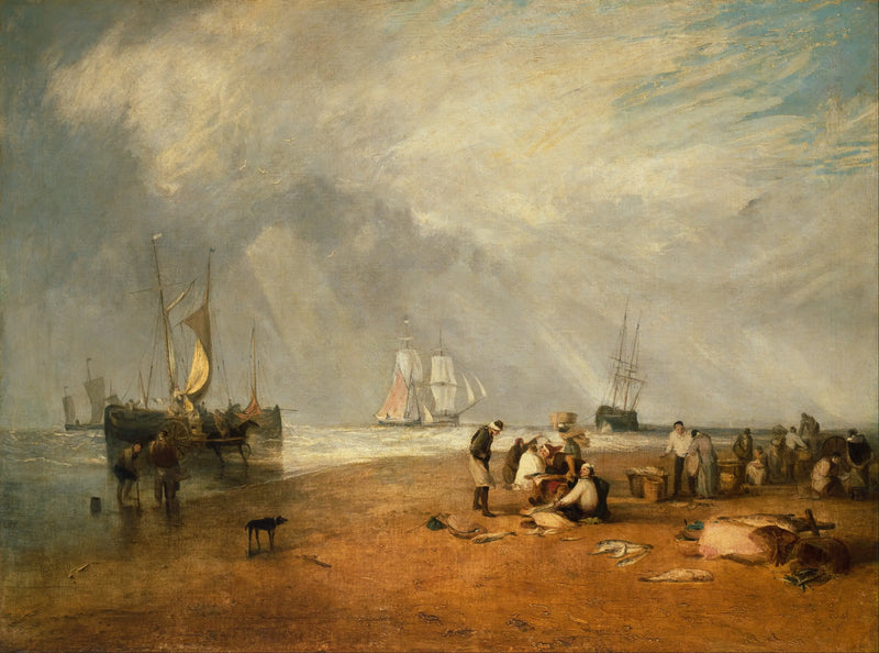 O Mercado de Peixes na Praia de Hastings - J. M. W. Turner
