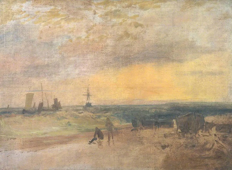 Cena Costeira com Pescadores e Barcos - J. M. W. Turner