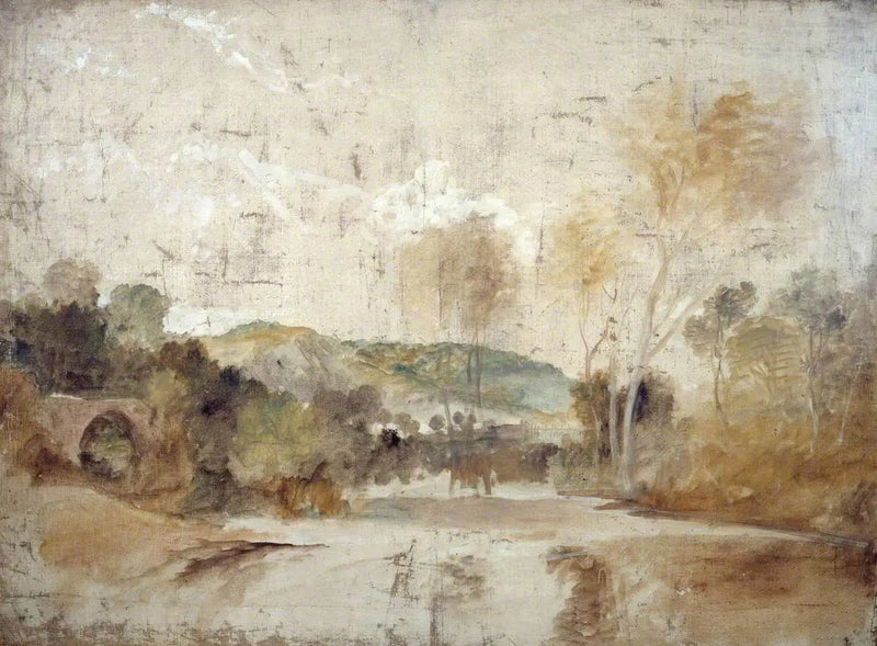 Cena de Rio com Barragem ao Fundo - J. M. W. Turner