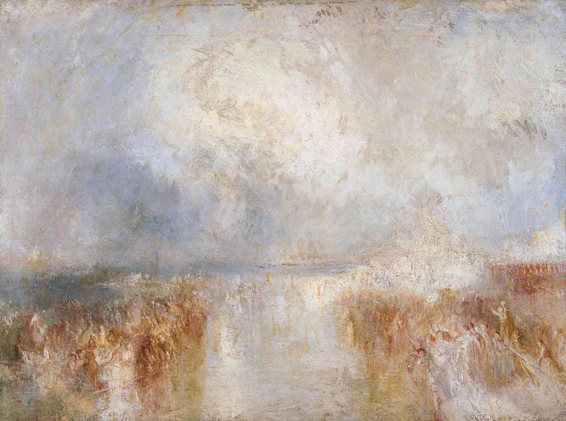 Reproduction du tableau « The Disembarkation of Louis-Philippe at the Royal Clarence Yard, Gosport, 8 October 1844 - J. M. W. Turner » par Alpha Reproduction en peinture à l’huile