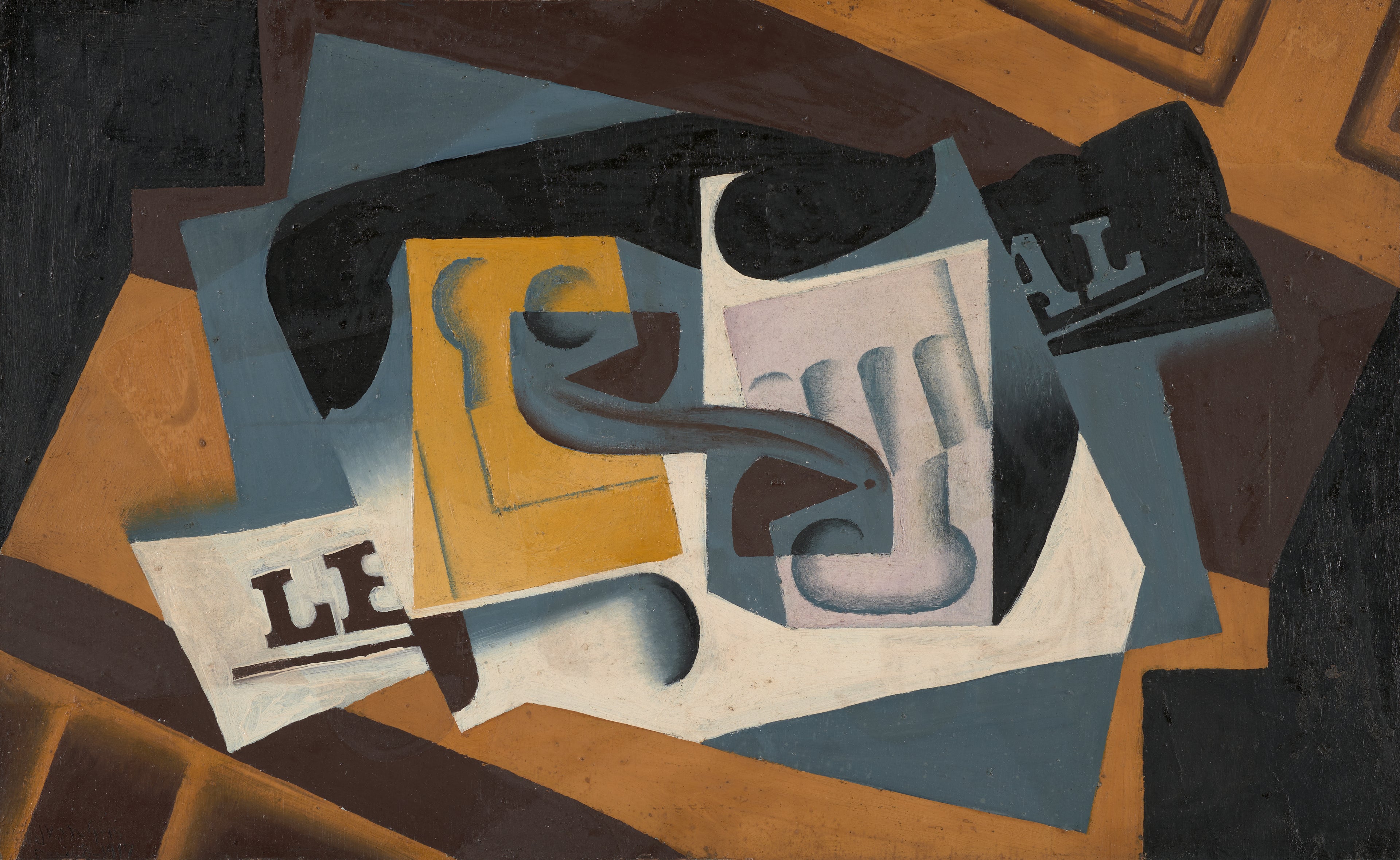 Verre et journal - Juan Gris
