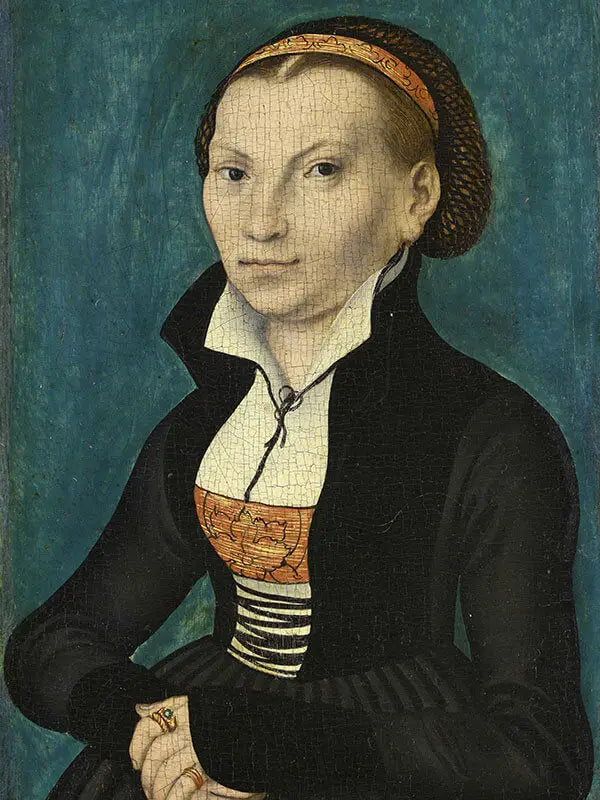 Catherine de Bora, até a cintura, voltada para a direita - Lucas Cranach o Velho