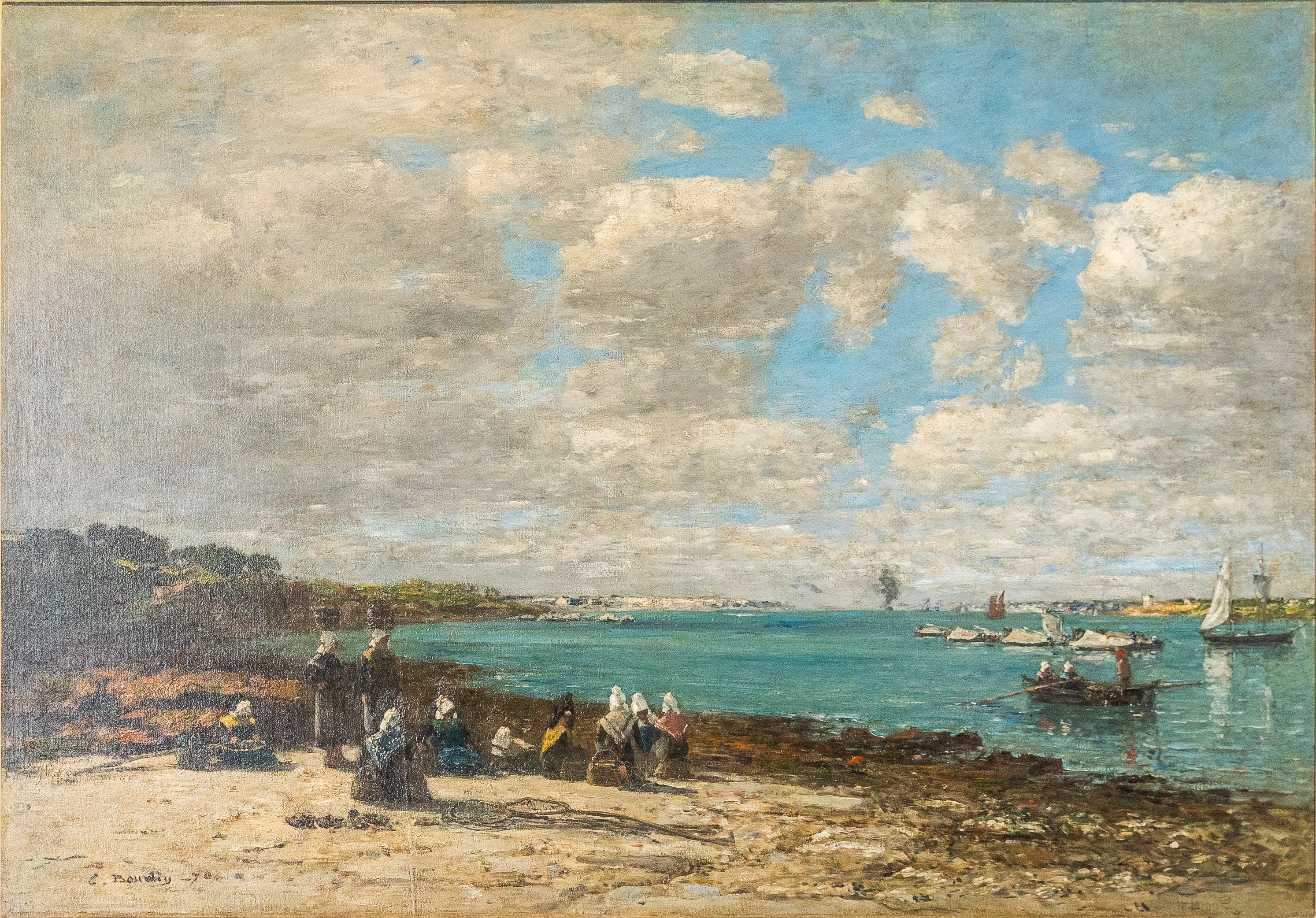 Reproduction du tableau « Kerhuon - les pêcheuses - Eugène Boudin » par Alpha Reproduction en peinture à l’huile