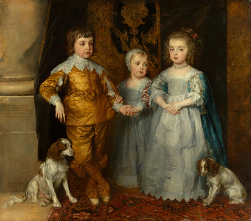 Retratos dos três filhos de Carlos I: Carlos, Jacó e Maria - Antoon van Dyck