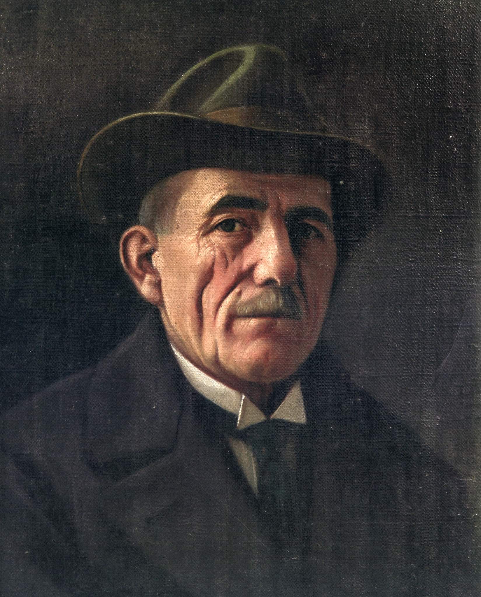 Autoportrait, Kolë Idromeno, 1938, huile sur toile