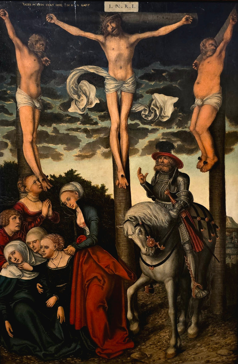 A Crucificação com o capitão convertido - Lucas Cranach, o Velho