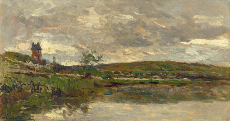 Les bords de la Seine à Vétheuil, temps couvert - Albert Lebourg
