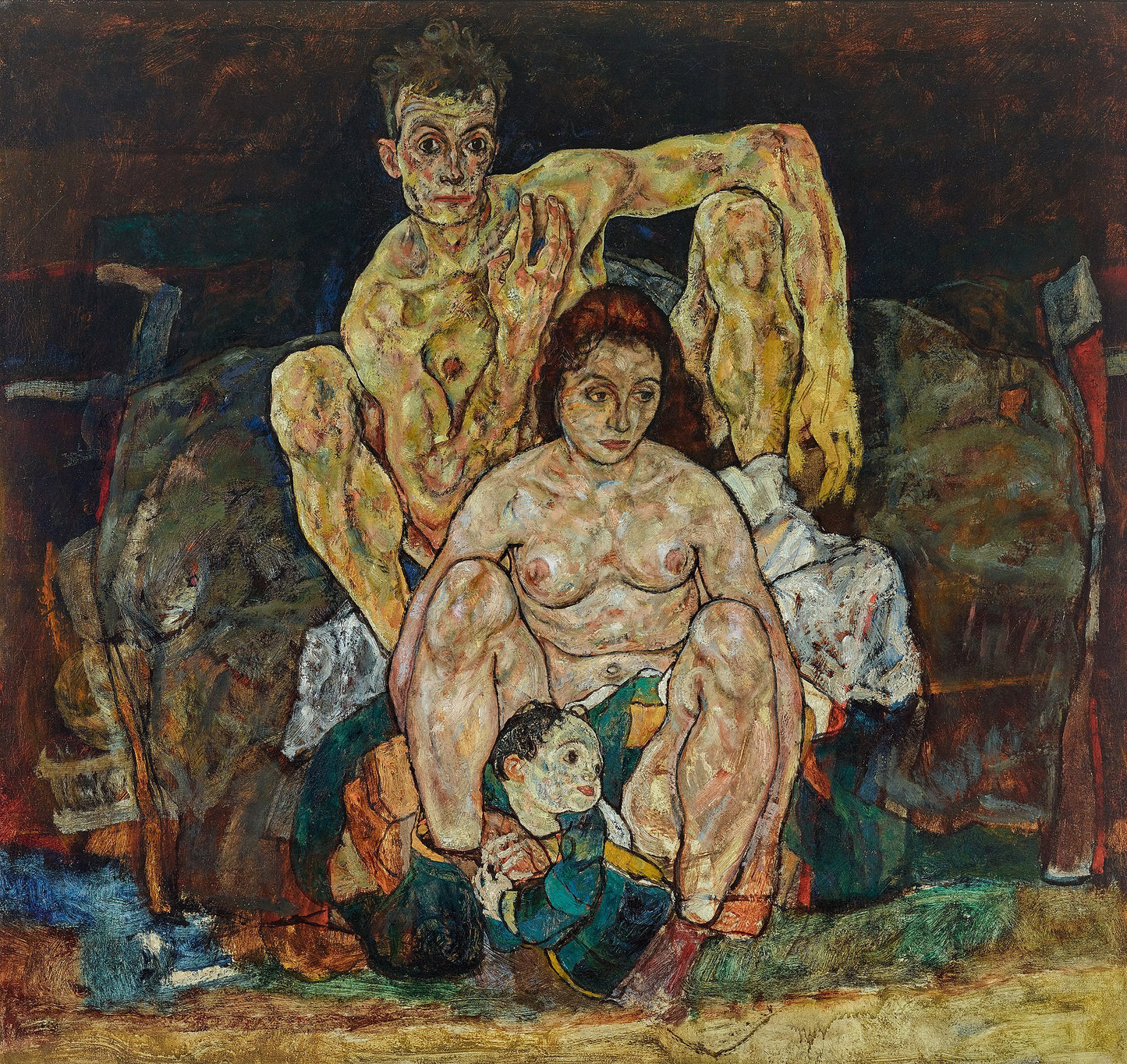 👨‍👩‍👦 A Família – Egon Schiele (1918)