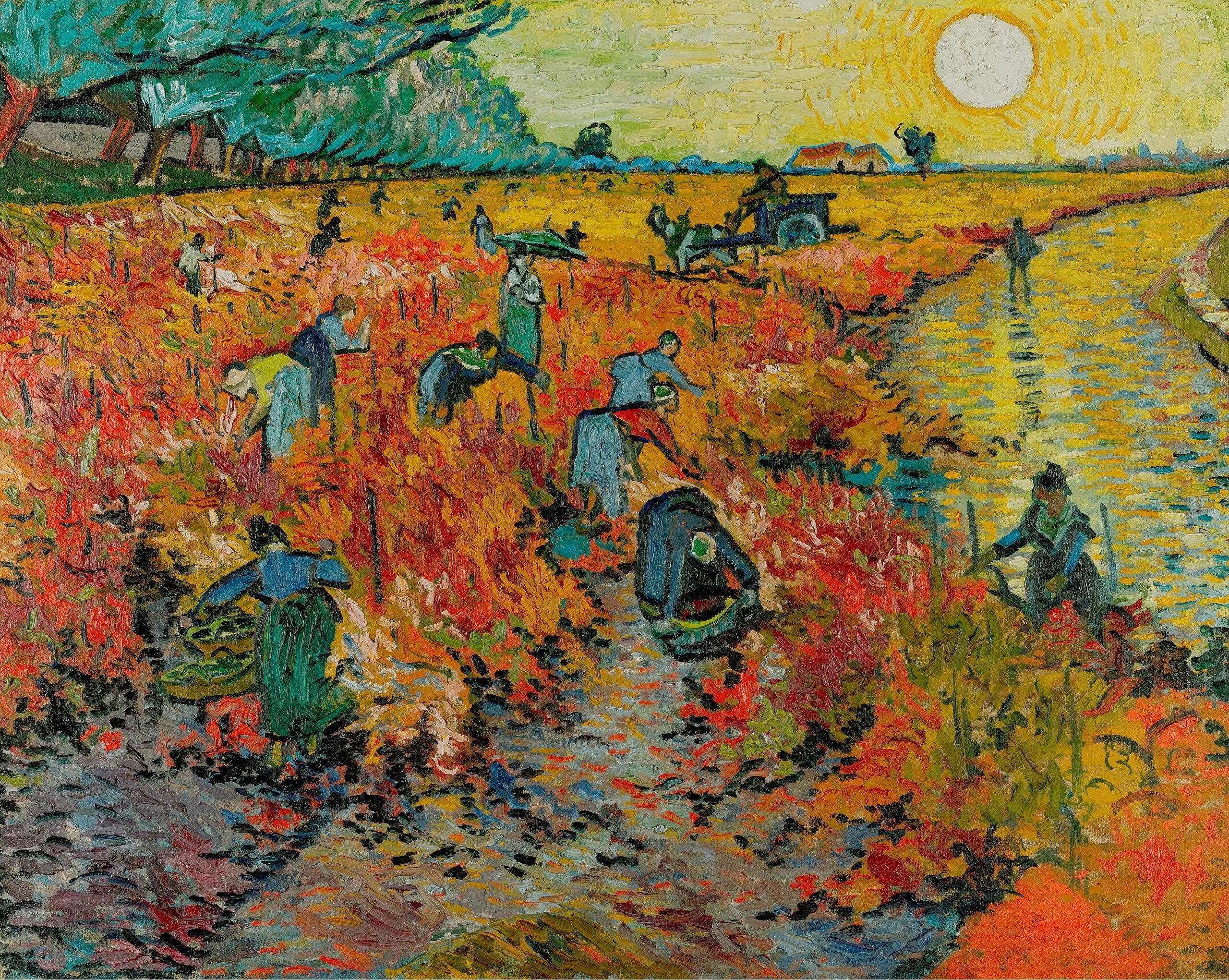 Reproduction du tableau « La Vigne rouge - Vincent van Gogh » par Alpha Reproduction en peinture à l’huile