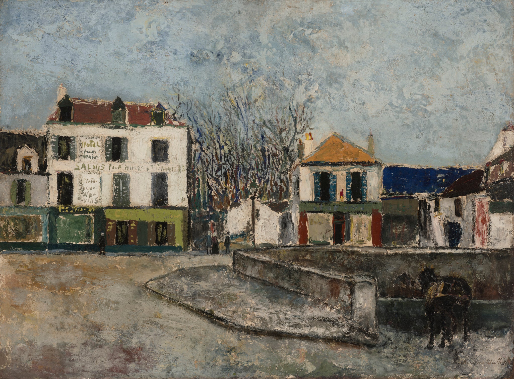 La Place du Pont à Sarcelles - Maurice Utrillo