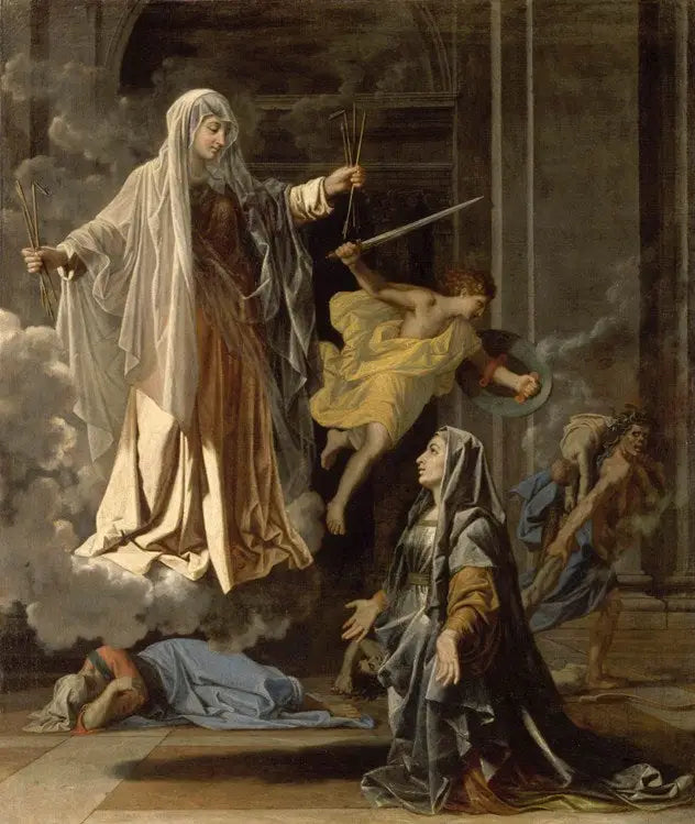 Sainte Françoise Romaine anunciando a Roma o fim da peste - Nicolas Poussin