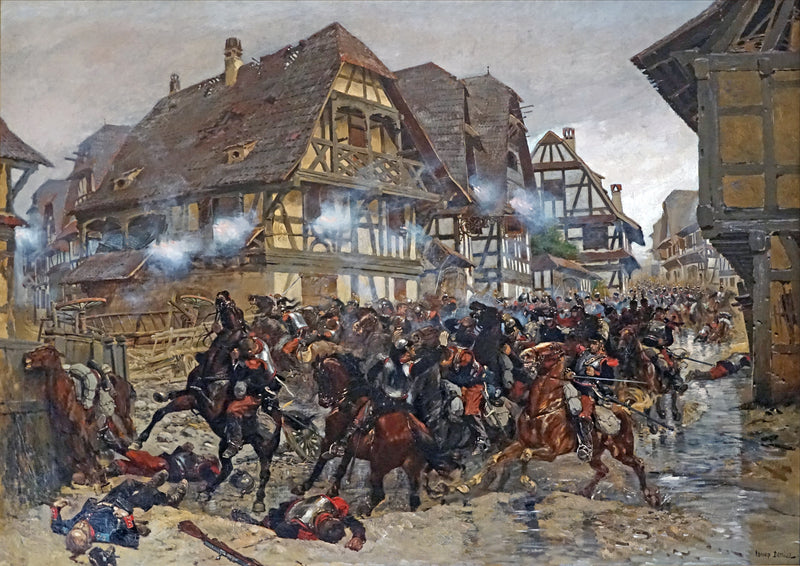 A carga do 9º regimento de cuirassiers na vila de Morsbronn - Édouard Detaille