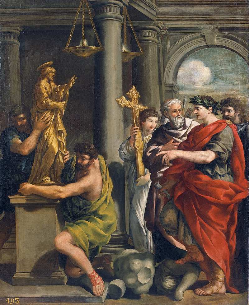 Constantin ordenando a destruição dos ídolos pagãos - Pietro da Cortona