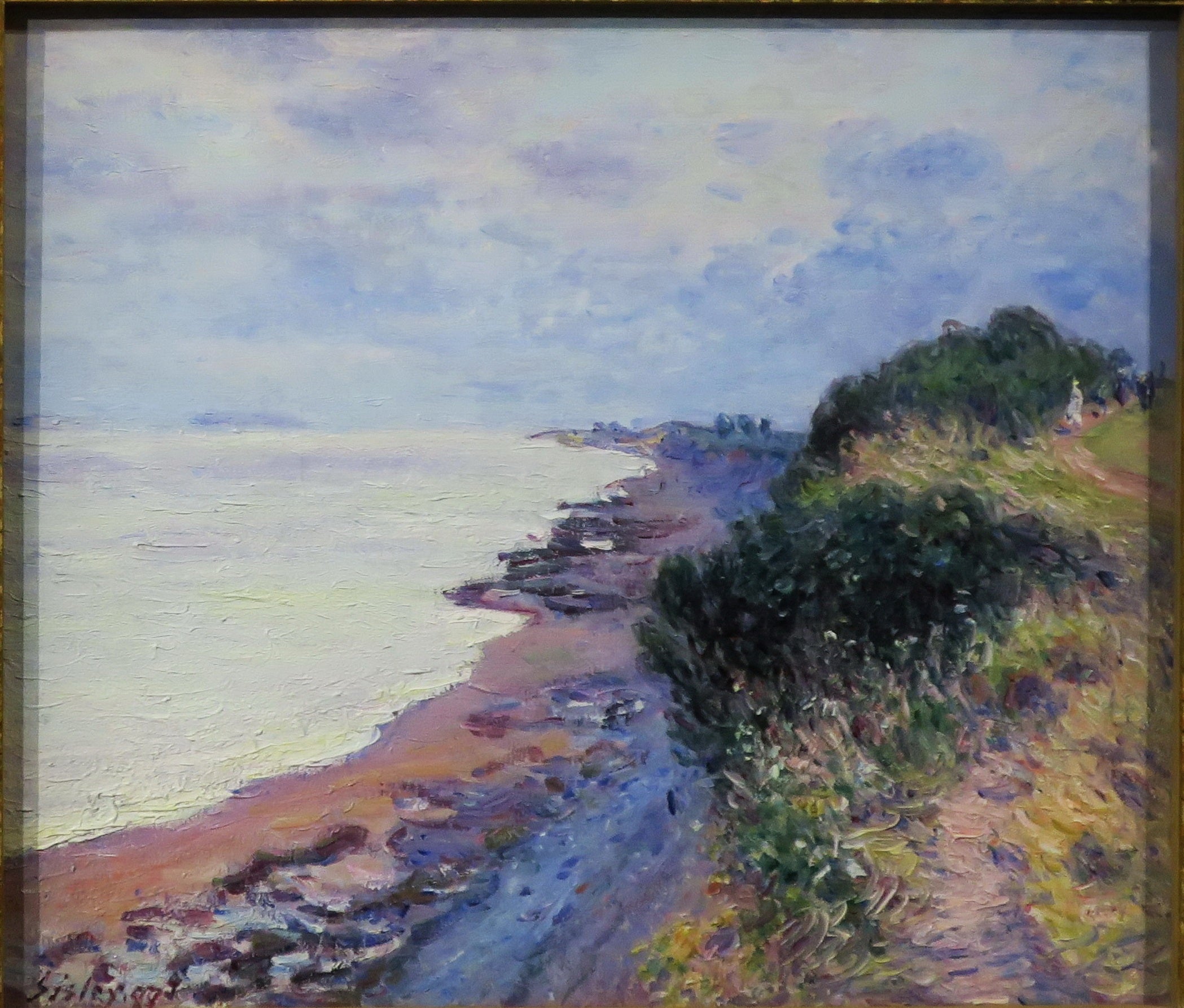 Reproduction du tableau « La falaise de Penarth, le soir, temps orageux - Alfred Sisley » par Alpha Reproduction en peinture à l’huile