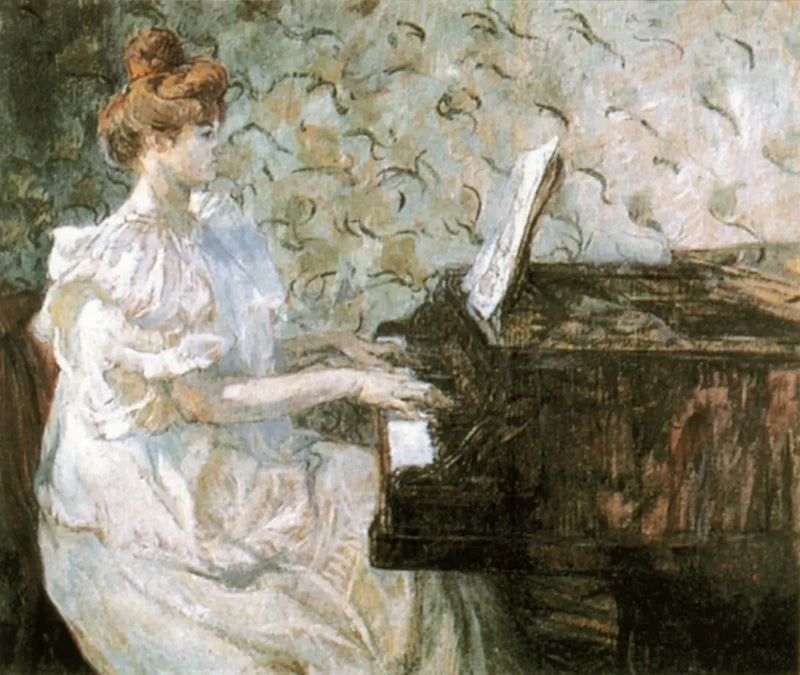 Madame Misia Natanson ao piano - Henri de Toulouse-Lautrec