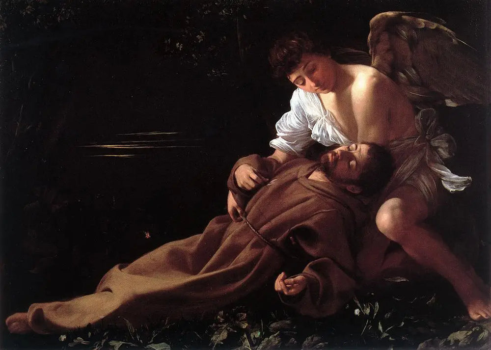 Reproduction du tableau « L'Extase de saint François - Le Caravage » par Alpha Reproduction en peinture à l’huile