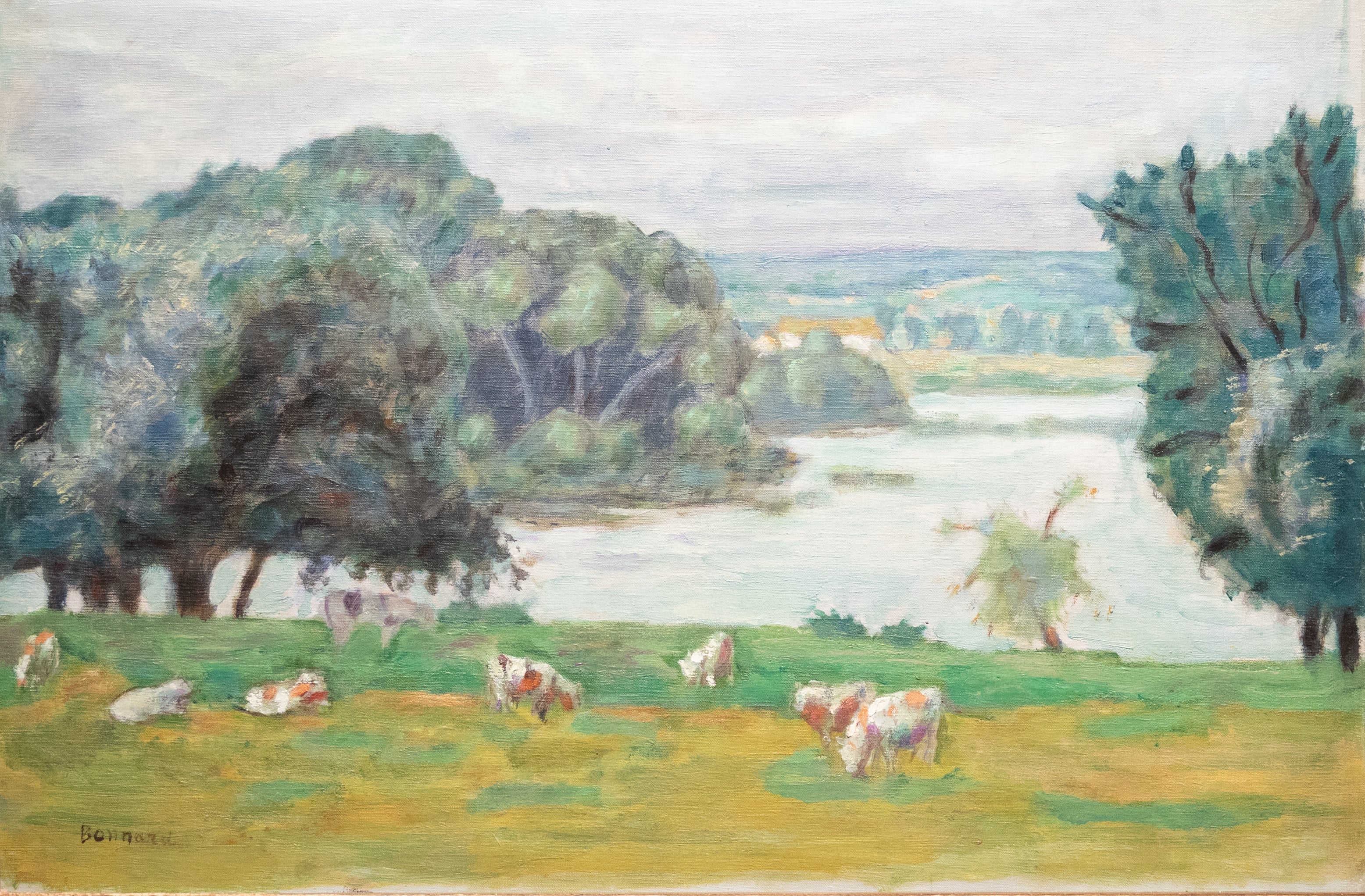 Reproduction du tableau « Le pâturage, bord de Seine - Pierre Bonnard » par Alpha Reproduction en peinture à l’huile