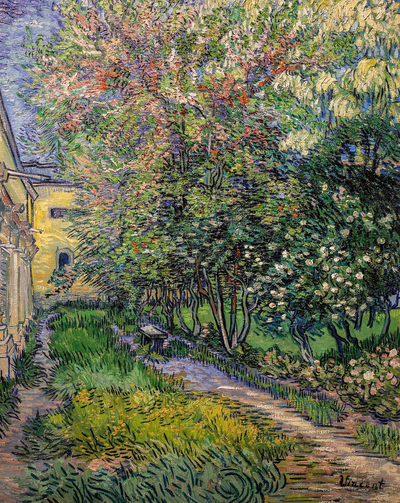 O jardim do asilo de Saint-Rémy - Vincent van Gogh