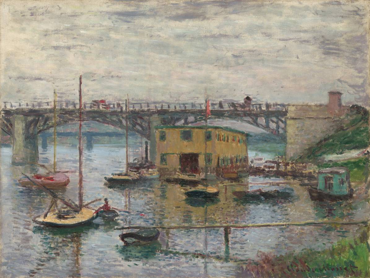A ponte em Argenteuil, um dia cinzento - Claude Monet