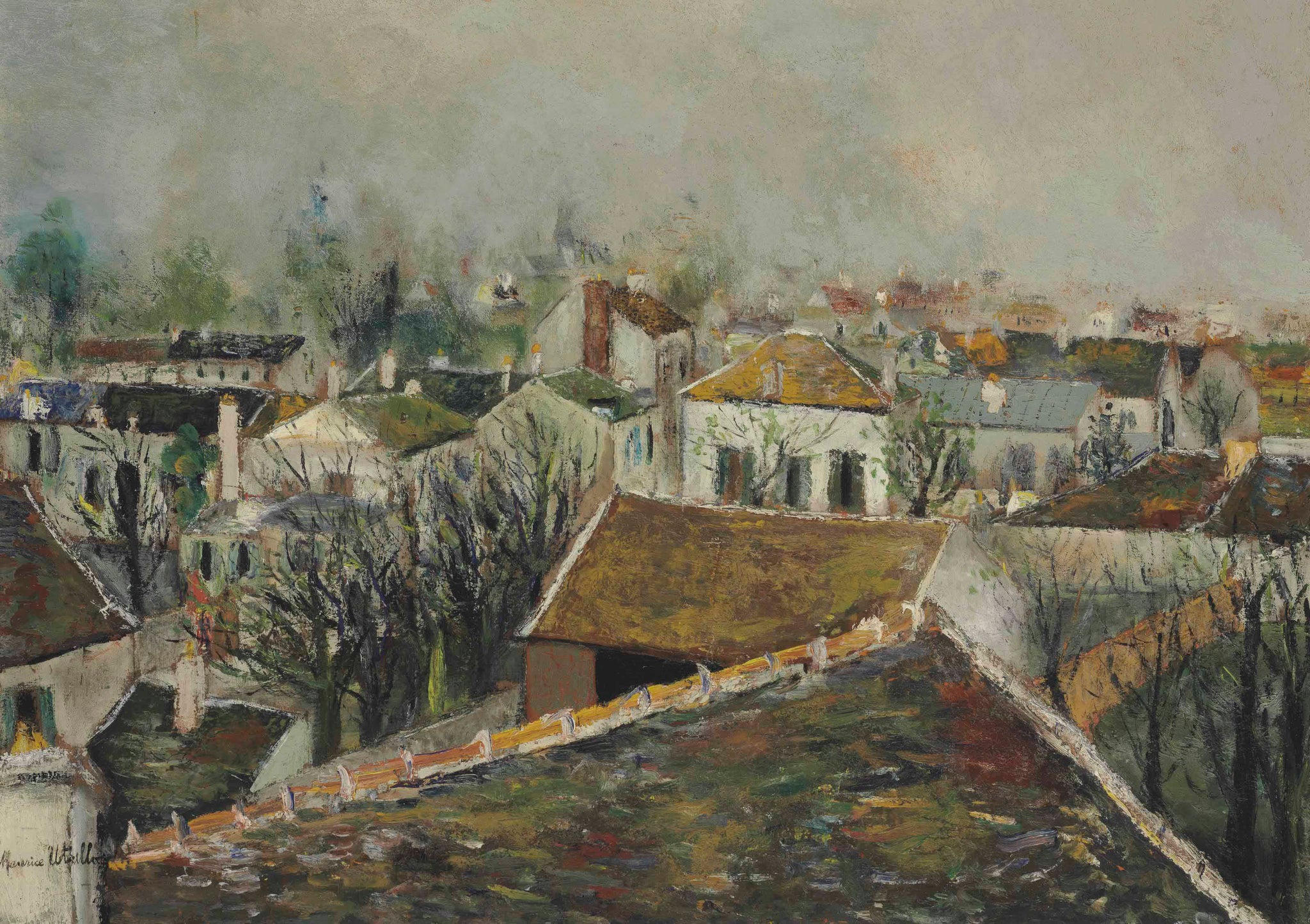 Les Toits à Sarcelles - Maurice Utrillo