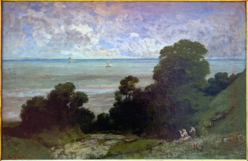 Marinha ou Vista de Honfleur - Gustave Courbet