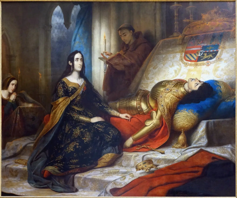 Jeanne a Louca esperando a ressurreição de Philippe, o Belo, seu marido - Charles de Steuben