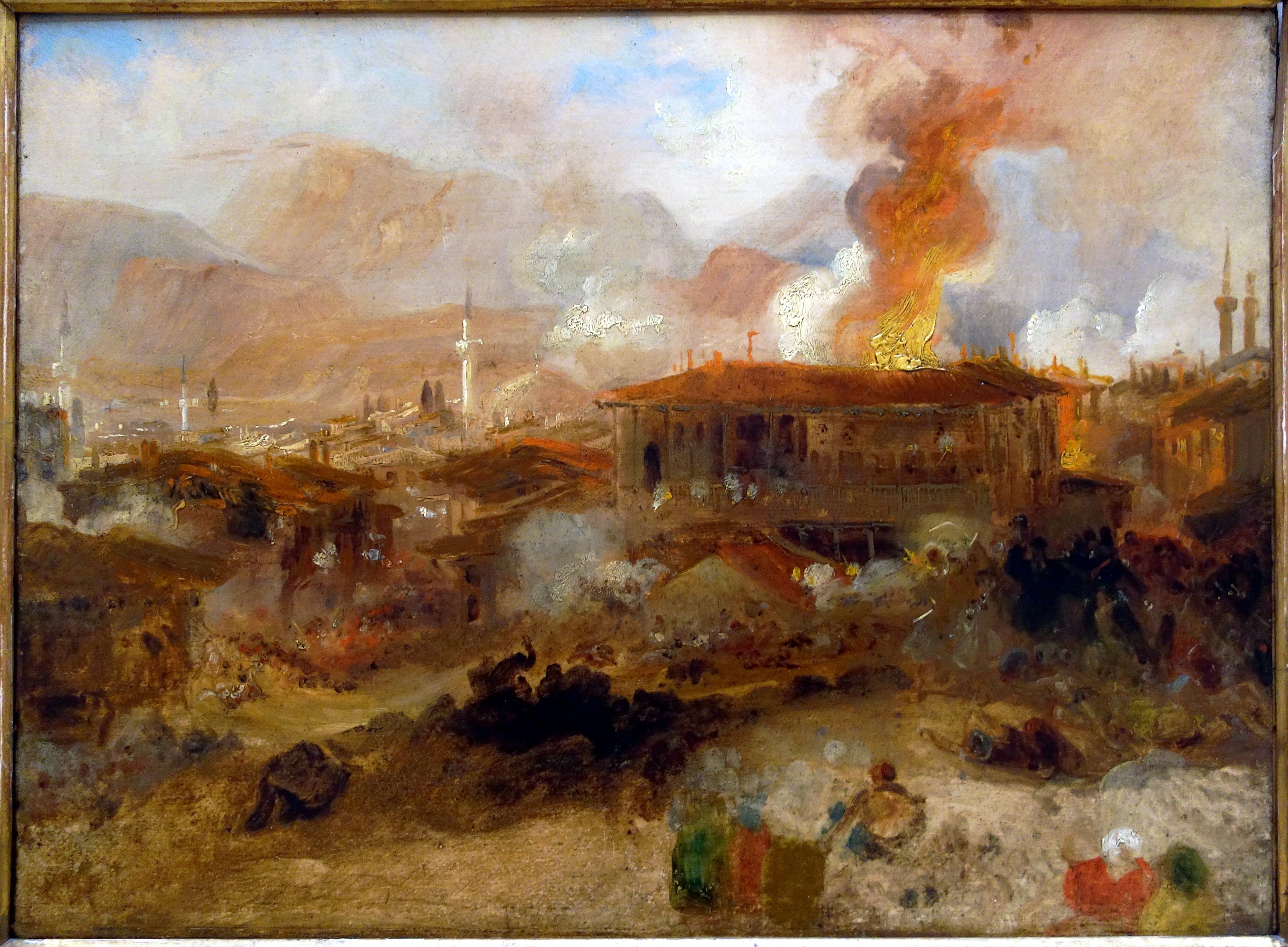 Reproduction du tableau « Incendie à Constantinople - J. M. W. Turner » par Alpha Reproduction en peinture à l’huile