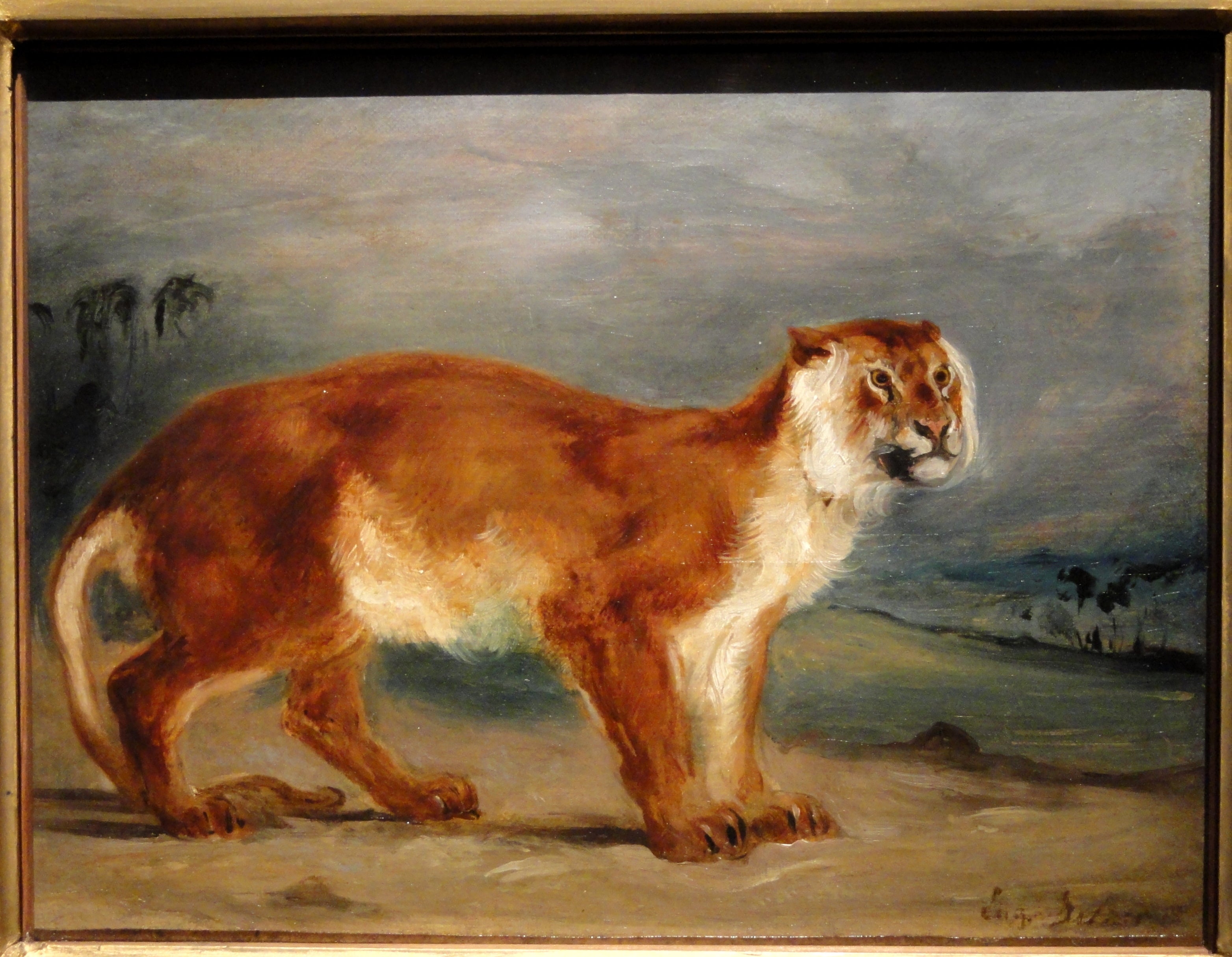 Reproduction du tableau « Lionne - Eugène Delacroix » par Alpha Reproduction en peinture à l’huile