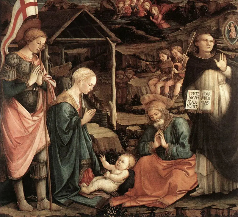 Adoração do Menino com São Vicente Ferrer e São Jorge - Fra Filippo Lippi