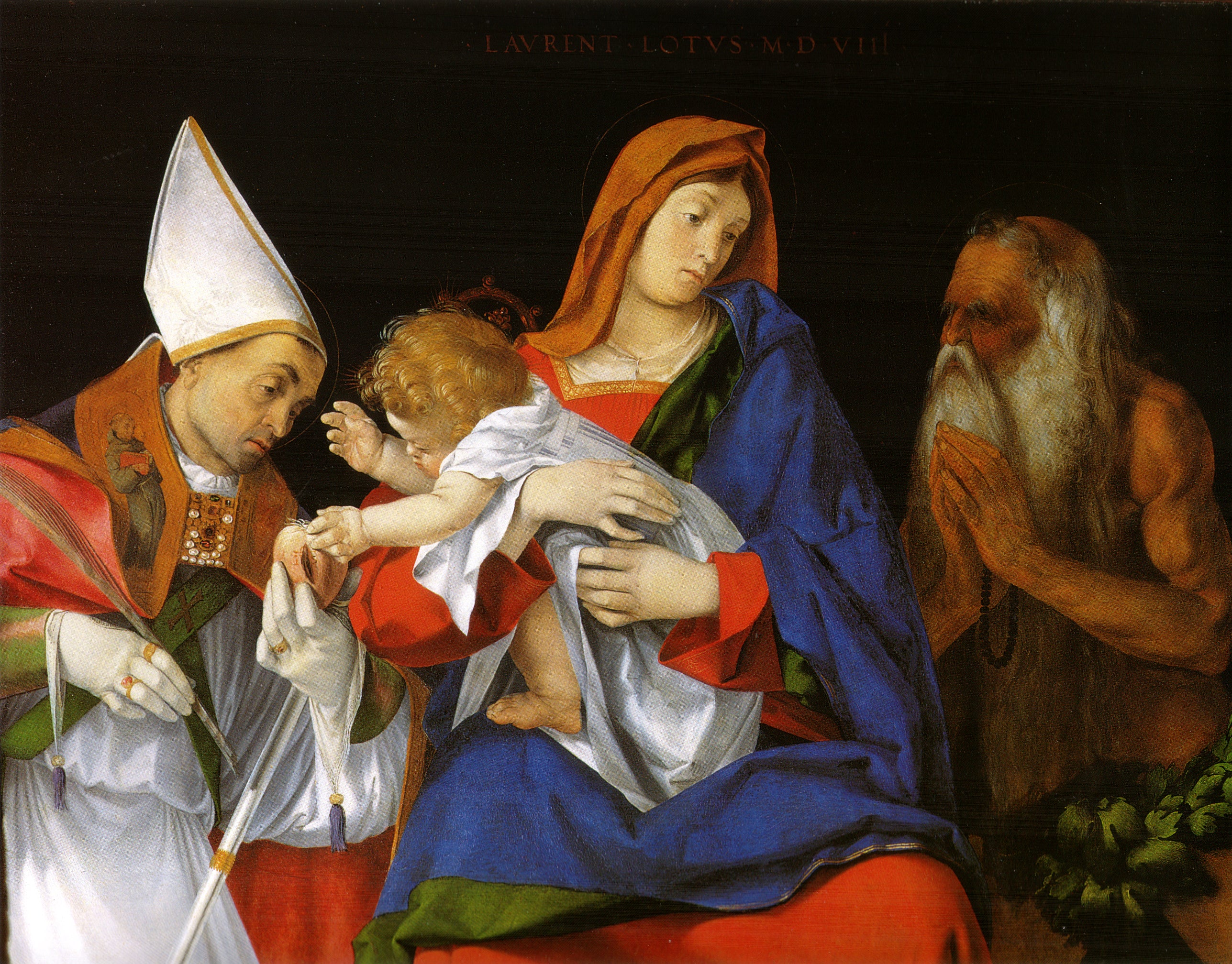 Vierge à l’Enfant avec les saints Ignace d’Antioche et Onuphre - Lorenzo Lotto - Alpha Reproduction
